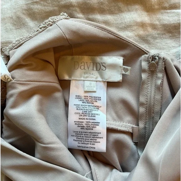 David's Bridal | Dresses | Beige Davids Bridal Bridesmaid Dress | Poshmark